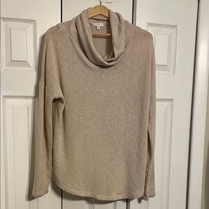 Elegant Cowl Neck Sweater in Beige